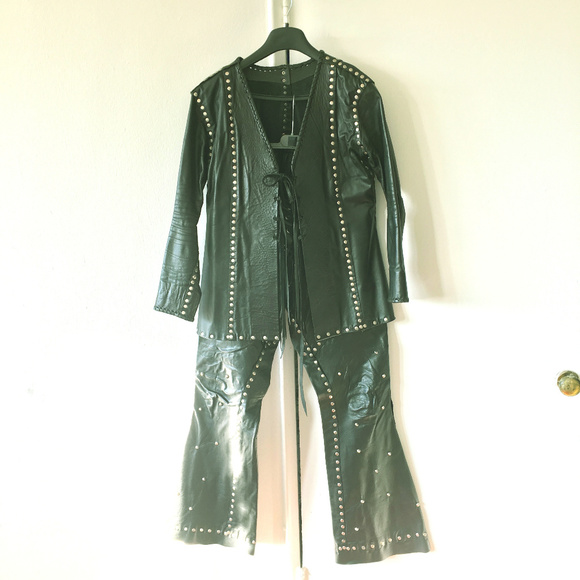 Hand Made Other - Custom Hand Made Studded Leather Pant Suit Hand Made Other - Custom Hand Made Studded Leather Pant Suit